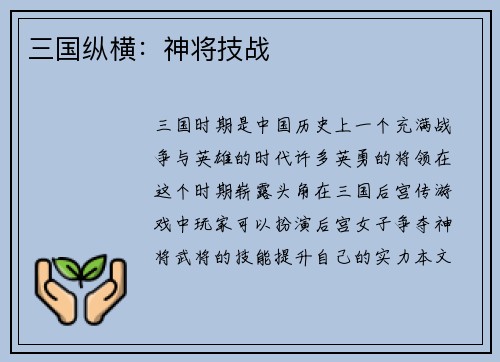 三国纵横：神将技战