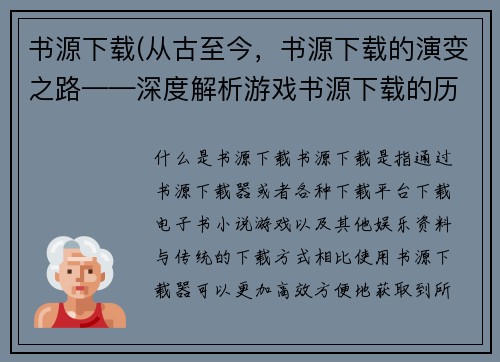 书源下载(从古至今，书源下载的演变之路——深度解析游戏书源下载的历史和现状)